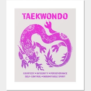 Taekwondo 5 Tenets Dragon Art Women & Girls Posters and Art